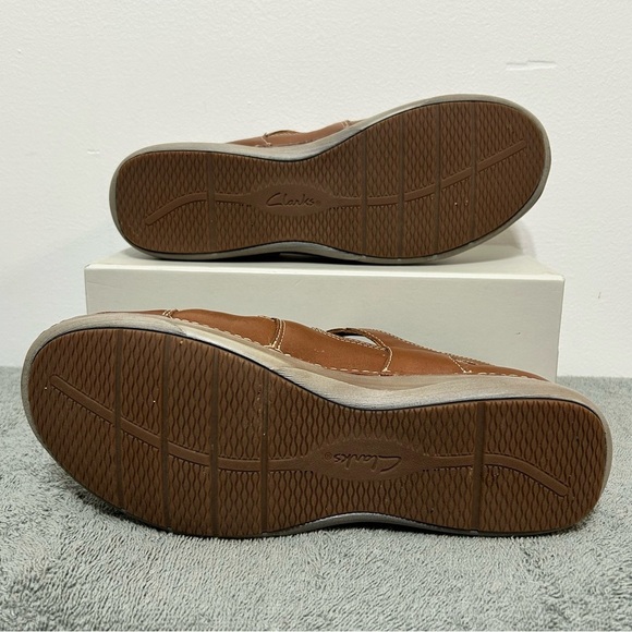 Clarks Unstructured Leather Appley Strap Sandals Womens Size 9 Brown - Picture 10 of 12